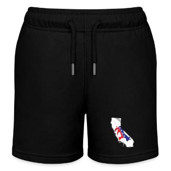 Democrat Flag in California State Map - Kids Organic Sweat Shorts by Stanley/Stella - black - Front