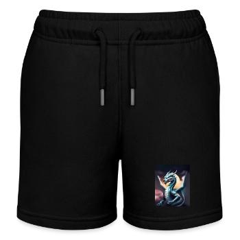 Dragon gris - Short de jogging enfant bio Stanley/Stella - noir - Devant