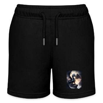 Dunkler Schattendrache - Kinder Organic Joggingshorts Mini Bolter von Stanley/Stella - Schwarz - Vorne