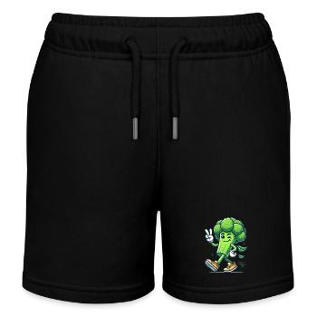 Cool Walking Brocoli Cartoon Design - Short de jogging enfant bio Stanley/Stella - noir - Devant