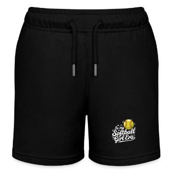 Softball Sports Joueur de softball - Short de jogging enfant bio Stanley/Stella - noir - Devant