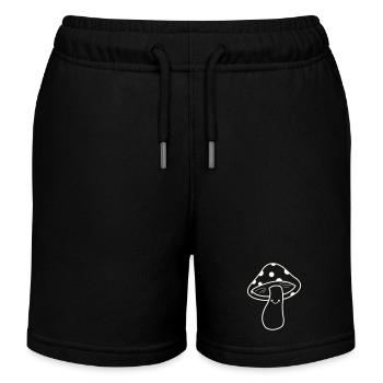 mushroom comic - Kids Organic Sweat Shorts by Stanley/Stella - black - Front