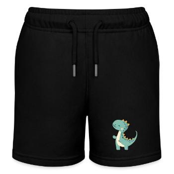 Knuddel Dino - Kinder Organic Joggingshorts Mini Bolter von Stanley/Stella - Schwarz - Vorne