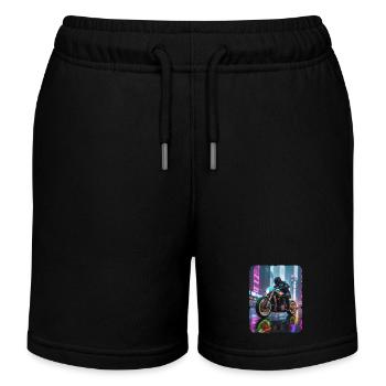 Moto cyberpunk en ville - Short de jogging enfant bio Stanley/Stella - noir - Devant