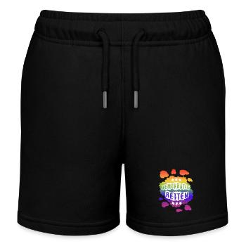AfD stoppen gegen rechts Demokratie Vielfalt links - Kinder Organic Joggingshorts Mini Bolter von Stanley/Stella - Schwarz - Vorne