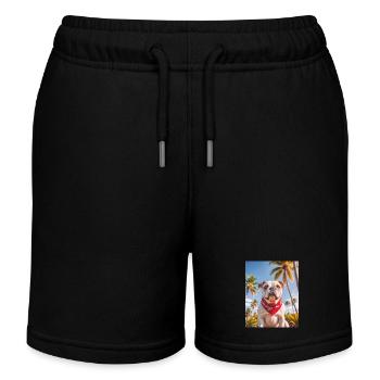 super cute dogs fashion Westcoast Bull dog - Kids Organic Sweat Shorts by Stanley/Stella - black - Front