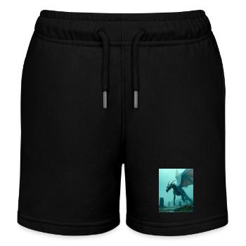 Tsmok, belarussisch-slawischer Drache des Schatzes und des Heiligen - Kinder Organic Joggingshorts Mini Bolter von Stanley/Stella - Schwarz - Vorne