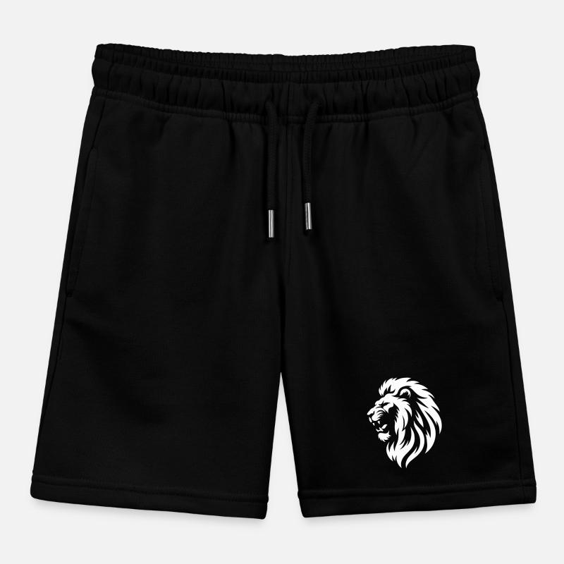 Lion Head Silhouette Kids Organic Sweat Shorts by Stanley/Stella