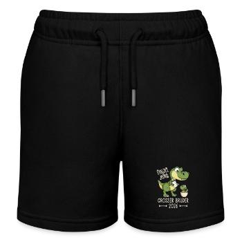 Großer Bruder 2026 Dino Einzelkind Dinosaurier - Kinder Organic Joggingshorts Mini Bolter von Stanley/Stella - Schwarz - Vorne