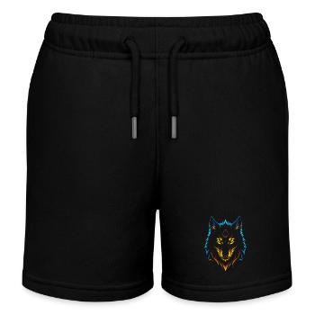 Neon Flammenwolf mit mystischem Diamanten - Kinder Organic Joggingshorts Mini Bolter von Stanley/Stella - Schwarz - Vorne