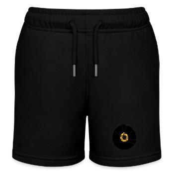 broken record vinyl cd - Kids Organic Sweat Shorts by Stanley/Stella - black - Front