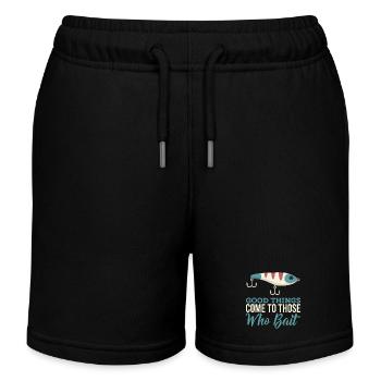 Dire de pêche aux carnassiers - Pêcheur sportif - Wobbler - Short de jogging enfant bio Stanley/Stella - noir - Devant