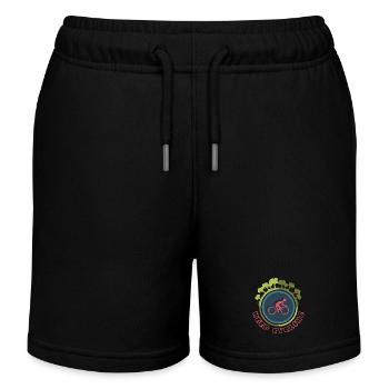 Fahrrad fahren Symbol Wald Natur Icon Logo - Kinder Organic Joggingshorts Mini Bolter von Stanley/Stella - Schwarz - Vorne