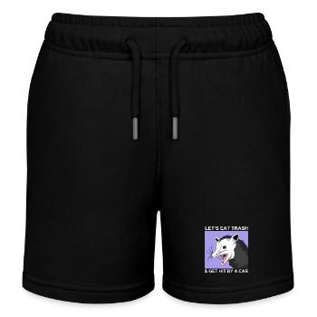 Let's Eat Trash and Get Hit By A Car - Kids Organic Sweat Shorts by Stanley/Stella - black - Front