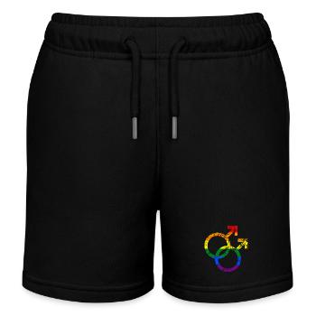 bunte LGBT Homosexuell böse Symbol Grunge Effekt - Kinder Organic Joggingshorts Mini Bolter von Stanley/Stella - Schwarz - Vorne