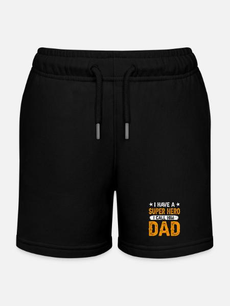 J’ai un super-héros, je l’appelle papa - Short de jogging enfant bio Stanley/Stella - noir