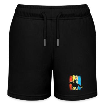 Retro Cowboy - Vintage Reiter Western - Kinder Organic Joggingshorts Mini Bolter von Stanley/Stella - Schwarz - Vorne