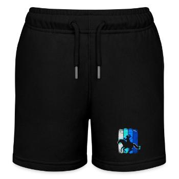 Retro Cowboy - Vintage Reiter Western - Kinder Organic Joggingshorts Mini Bolter von Stanley/Stella - Schwarz - Vorne
