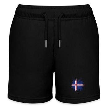 Drapeau de l’Islande grunge, fierté islandaise - Short de jogging enfant bio Stanley/Stella - noir - Devant