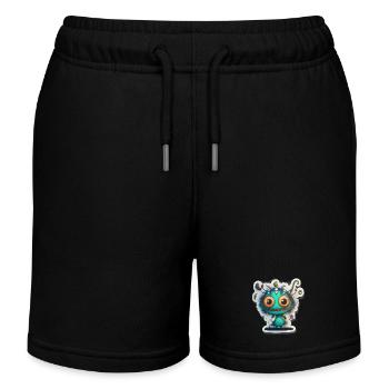 Monsterchen - Kinder Organic Joggingshorts Mini Bolter von Stanley/Stella - Schwarz - Vorne