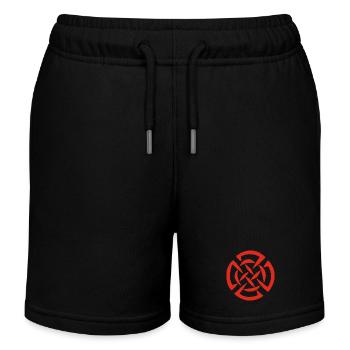 Rotes keltisches Graffiti - Kinder Organic Joggingshorts Mini Bolter von Stanley/Stella - Schwarz - Vorne