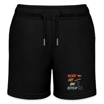Ready Set Ski Repeat - Kinder Organic Joggingshorts Mini Bolter von Stanley/Stella - Schwarz - Vorne