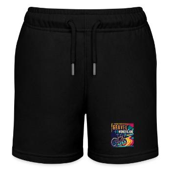 Lebendige Gravelbike Wunderland Fahrradkunst - Kinder Organic Joggingshorts Mini Bolter von Stanley/Stella - Schwarz - Vorne
