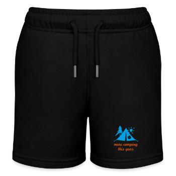 Camping Tent, New Year's New Year's Resolutions, Cool Sayings - Kids Organic Sweat Shorts by Stanley/Stella - black - Front
