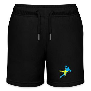 Handball Team Schweden Wurf Explosion EM Logo icon - Kinder Organic Joggingshorts Mini Bolter von Stanley/Stella - Schwarz - Vorne