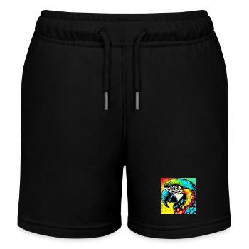 Parrot Pop Art - Kids Organic Sweat Shorts by Stanley/Stella - black - Front