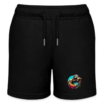 Faultier - Kinder Organic Joggingshorts Mini Bolter von Stanley/Stella - Schwarz - Vorne