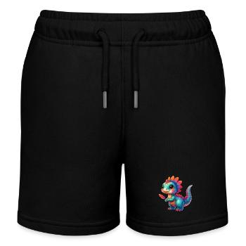 Dinosaur - Kids Organic Sweat Shorts by Stanley/Stella - black - Front