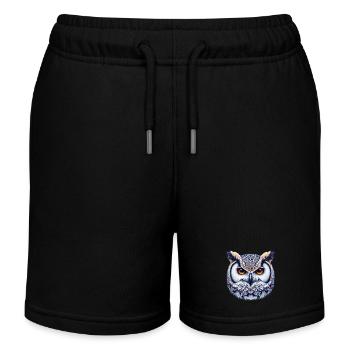 Eule - Kinder Organic Joggingshorts Mini Bolter von Stanley/Stella - Schwarz - Vorne