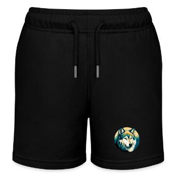 Wolf - Kids Organic Sweat Shorts by Stanley/Stella - black - Front