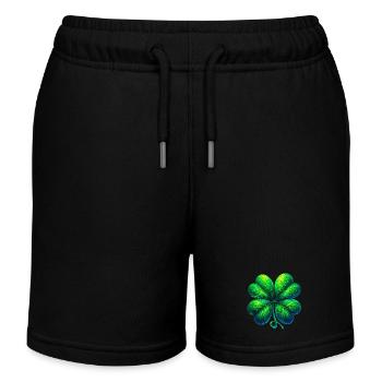 Four-leaf clover - Kids Organic Sweat Shorts by Stanley/Stella - black - Front