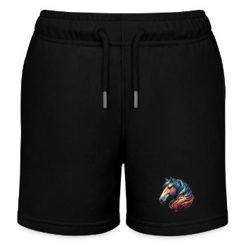 Pferd - Kinder Organic Joggingshorts Mini Bolter von Stanley/Stella - Schwarz - Vorne