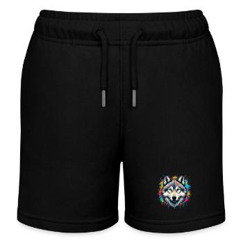 Wolf - Kinder Organic Joggingshorts Mini Bolter von Stanley/Stella - Schwarz - Vorne