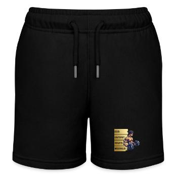 Essen - Kraftsport - Schlafen - Wiederholen - Kinder Organic Joggingshorts Mini Bolter von Stanley/Stella - Schwarz - Vorne