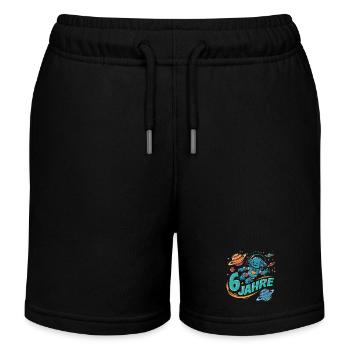 6 Jahre Kleiner Roboter als Astronaut im Weltraum - Kinder Organic Joggingshorts Mini Bolter von Stanley/Stella - Schwarz - Vorne