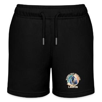 Laufen: Der Schmerz vergeht Der Stolz bleibt - Kinder Organic Joggingshorts Mini Bolter von Stanley/Stella - Schwarz - Vorne