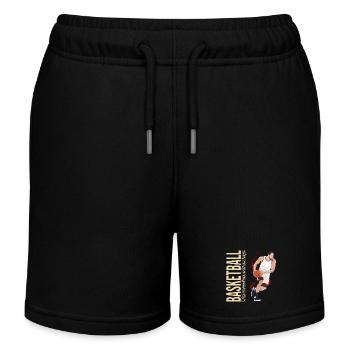 Der Korb ist unsere Mission,der Ball unser Kompass - Kinder Organic Joggingshorts Mini Bolter von Stanley/Stella - Schwarz - Vorne