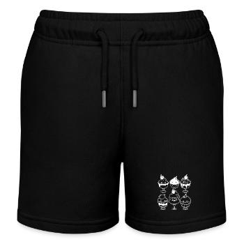 Ice Cream Cartoon Look - Kids Organic Sweat Shorts by Stanley/Stella - black - Front