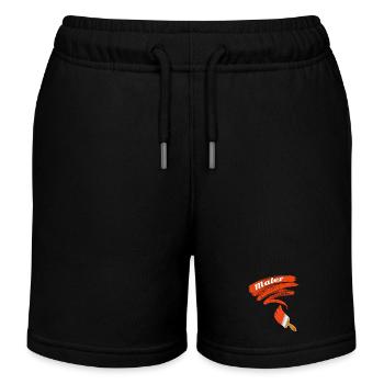 Kreativer Malpinsel Schriftzug - Kinder Organic Joggingshorts Mini Bolter von Stanley/Stella - Schwarz - Vorne