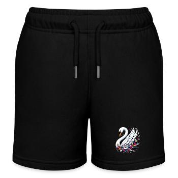 Schwan - Kinder Organic Joggingshorts Mini Bolter von Stanley/Stella - Schwarz - Vorne