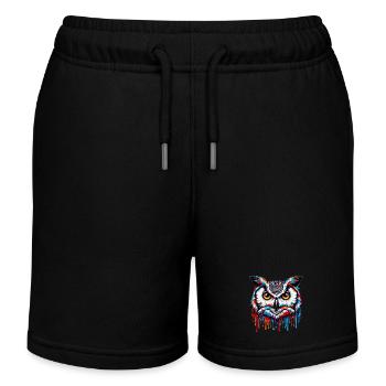 Hibou - Short de jogging enfant bio Stanley/Stella - noir - Devant