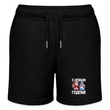Ded Moroz Snegurotschka russischer Weihnachtsmann - Kinder Organic Joggingshorts Mini Bolter von Stanley/Stella - Schwarz - Vorne