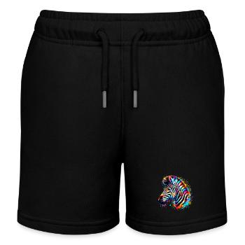 Zebra - Kinder Organic Joggingshorts Mini Bolter von Stanley/Stella - Schwarz - Vorne