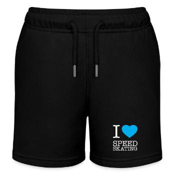 I LOVE SPEED SKATING Eisschnellauf - Kinder Organic Joggingshorts Mini Bolter von Stanley/Stella - Schwarz - Vorne