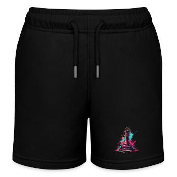 Chess Graffiti - Kids Organic Sweat Shorts by Stanley/Stella - black - Front