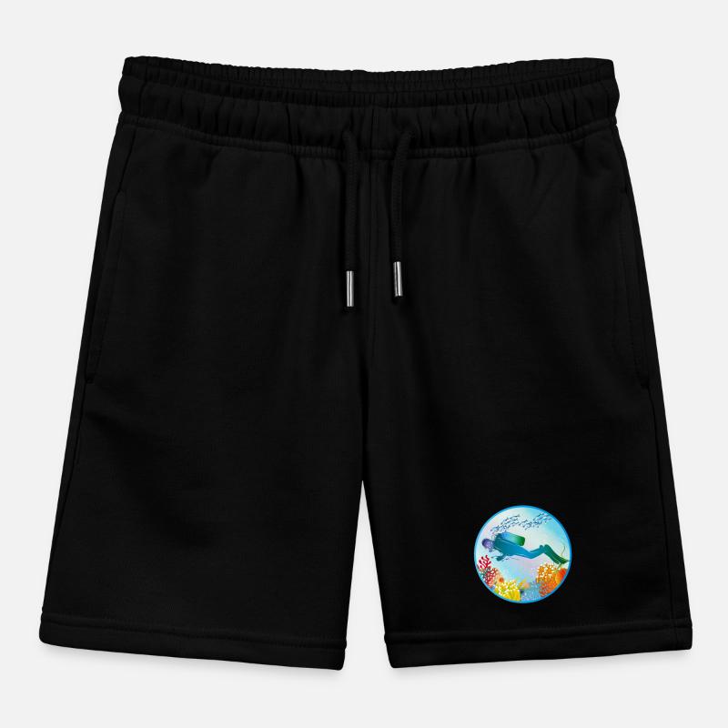 Plongeurs dans la barrière de corail colorée Short de jogging enfant bio Stanley/Stella